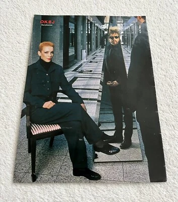 EURYTHMICS 1984 ANNIE LENNOX Clipping Poster Swedish Music magazine OKEJ 1980s - Image 1 of 3