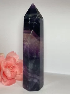 Genuine Rainbow Fluorite Point Tower Crystal - Picture 1 of 24