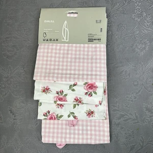 Toallas de té Ikea EVALILL, estampado de rosas, par de toallas de cocina 702.099.68 vintage - Imagen 1 de 8