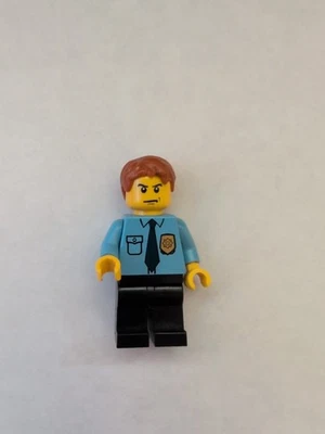 Lego Minifigure, cty0212, Police City Officer, Shirt and Tie, Dark Orange Hair - Image 1 of 2