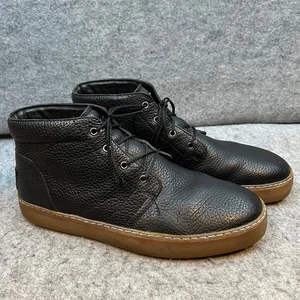 UGG Mens Chukka Boots Black Leather Lace Up Casual Ankle Booties Size 11 - Picture 1 of 9