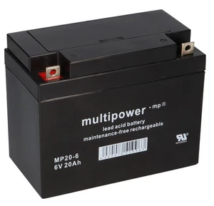 Multipower Batteria Al Piombo MP20-6 Pb 6V 20Ah M5 AGM 6 Volt 20 Ah - Foto 1 di 8