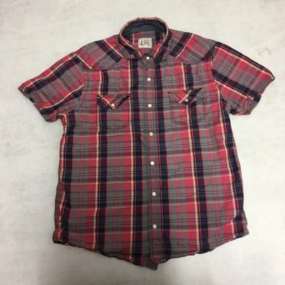 Howe Shirt Mens Small Pink Plaid Pearl Snap Cowboy Western Cowboy Work USA - Image 1 of 4