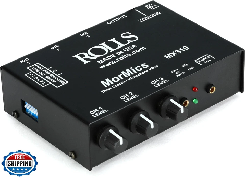 Rollos, 3 Mormic 3 Ch Micrófono Mezclador (MX310) Foto 1 de 1