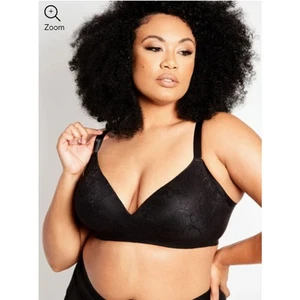 Sujetador Ashley Stewart Cobertura Completa Sin Alambres Forrado Ligero Encaje Negro Mujer Talla 42DDD - Imagen 1 de 7