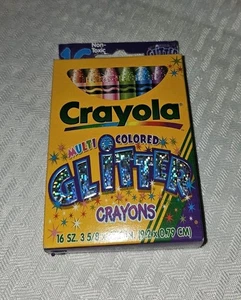 1997 Crayola "Mutli Colored Glitter" Crayons 16ct New Old Stock NOS - Picture 1 of 4