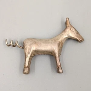 Cavatappi vintage da bar metà secolo placcato argento apri vino asino mulo - Foto 1 di 3