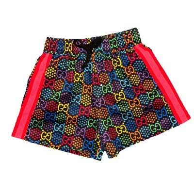 GUCCI Supreme Drawstring Psychedelic Print GG Stripe Casual Shorts Women Size XS - Image 1 of 4