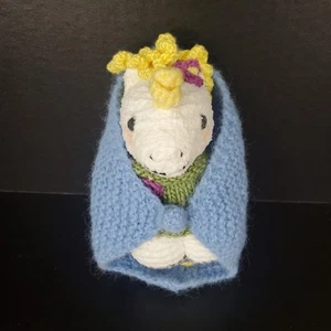 Handmade Crochet Unicorn Swaddle Baby Plush Small 6" Pocket Size Stuffed Animal - Imagen 1 de 6