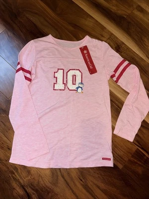 NWT American Girl Doll pink Penguin Long Sleeve Tee Or PJ top for girls XL 18/20 - Image 1 of 4