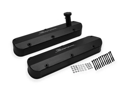 Holley Sniper 890013B Fabricated Aluminum Valve Covers - Tapered Edge - Black - Image 1 of 4