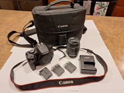 Cámara Canon EOS Rebel T7 DSLR 18-55 mm Lente Cargador Bolsa Baterías Foto 1 de 4