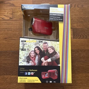 Vivitar Digital Camcorder DVR 503 Red NEW 4X Zoom 1.5" Screen Sealed Box - Picture 1 of 6