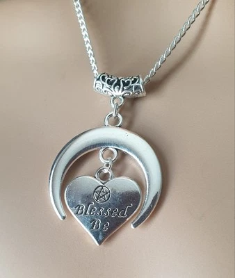 Blessed Be Horned Moon Necklace~Druid Pagan Wicca Jewelry Gift ☆ - Image 1 of 3