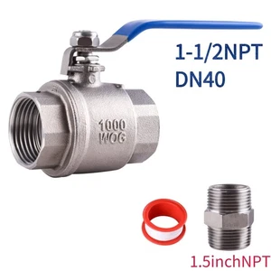 1-1/2" NPT Female Thread Full Port Ball Valve Stainless Steel 304 US STOCK - Picture 1 of 10
