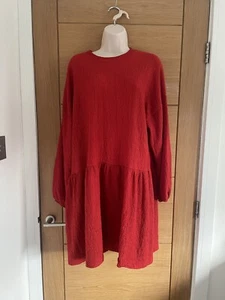 Burnt Orange/ Red Bershka Dress Size Large - Imagen 1 de 3