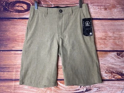 Volcom Surf & Turf 4-Way Stretch Men's Size 27 Khaki Hybrid Shorts - Image 1 of 4