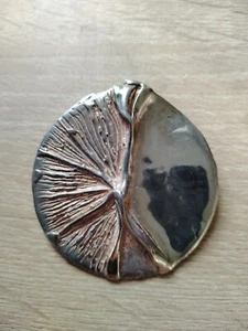 HEAVY 39G VINTAGE ABSTRACT 925 SOLID STERLING SILVER LARGE BIG MODERNIST PENDANT - Picture 1 of 6