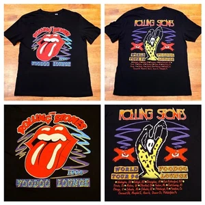 Rolling Stones 1994 Voodoo Lounge World Tour Reprint T-Shirt Sz Medium Black - Picture 1 of 7