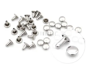 100 Sets Double Cap Rivets Leather Rivet Tubular Metal Rapid Rivet Studs for ... - Picture 1 of 7
