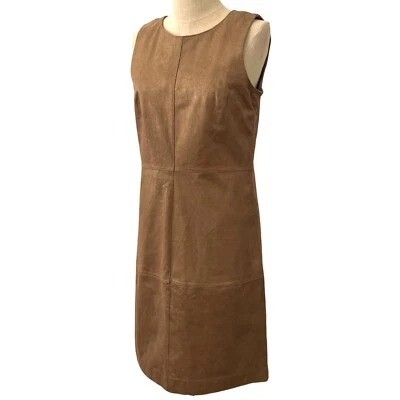Vestido Corto Badgley Mischka Cuero Sin Mangas Cuello Redondo Versátil Bronce Talla 0 Foto 1 de 4