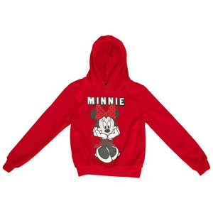 Disney Classic Minnie Mouse Forever Youth Hoodie Red - Picture 1 of 6