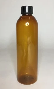 500ml PET Plastic Amber Tall Boston Bottle & Black Ribbed Screw On Cap ANYAMOUNT - Picture 1 of 1