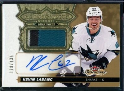 2016-17 Fleer Showcase RC Autographs Patches #175 Kevin Labanc 128/135 - Image 1 of 2