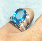 15 Carats Topaz Stone Elegant Blue Topaz Stone Ring Men Topaz Ring Gift Blue Gem