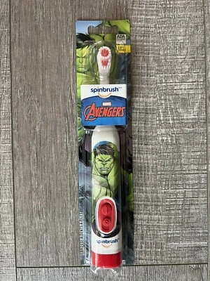 New Kid's Spinbrush Marvel Avengers Battery Power Toothbrush Soft, For Ages 3+