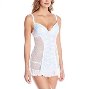Cinema Etoile Seductive Wear Babydoll Set, White & Blue, Size Large, NWT - Picture 1 of 9