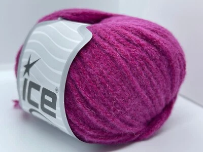 Baby Alpaca Merino Wool Yarn Magenta 69752 Ice Yarns Worsted 50gr 109yds - Image 1 of 4