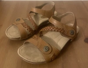 Earth Origins Sandals Women's Size 7M Brown Leather Sling Back Comfort Casual - Picture 1 of 7