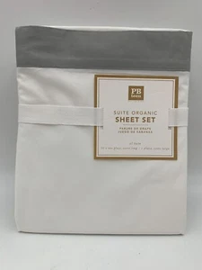 Pottery Barn Teen Suite Organic Percale Cotton Soft Sheet Set XL Twin Gray #288 - Imagen 1 de 5