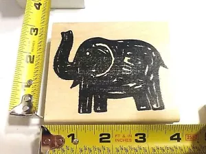 Rubber Stamp Jumbo Folk Art Elephant Scrap Booking Craft Gift Ink Transfer Print - Picture 1 of 2