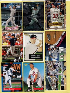 9 card oddball lof CHIPPER JONES Bowman Heritage HoloGrFX Piece of the Game NICE