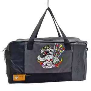 Ed Hardy Seesack Wochenende Reisen Fitnessstudio Flug Tattoo Totenkopf Y2K Death or Glory - Bild 1 von 7