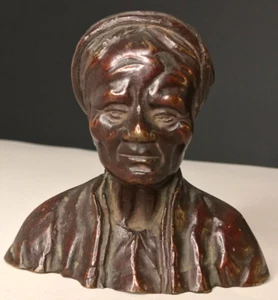 Tonkinese Bronze BUST Portrait Woman Indochina Vietnam Asia Vintage Antique μ - Picture 1 of 8