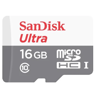 Sandisk Ultra 16GB MicroSD Memory Card works with Dash Cams and Trail Cameras - Image 1 of 4
