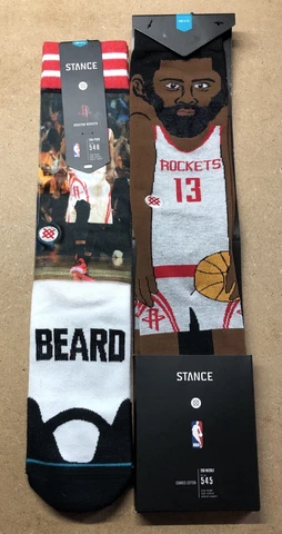 Stance NBA James Harden Cartoon & The Beard Crew Socks Size L 9-12 Lot Of 2 Cover