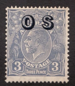 1933 Australia Sc# O9 official OS - 3d - KGV, Kangaroo & Emu - MH - Picture 1 of 1