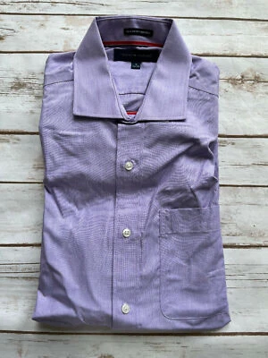 CAMISA DE VESTIR TOMMY HILFIGER REGULAR FIT NO PLANCHA MANGA LARGA MORADA PARA HOMBRE 15 34/35 Foto 1 de 3