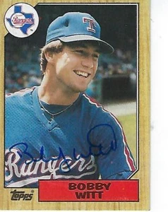 BOBBY WITT SIGNED 1987 TOPPS #415 - TEXAS RANGERS - Picture 1 of 1