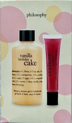 Philosophy RASPBERRY SORBET High Gloss & Vanilla Birthday Cake  Shapoo, Shower.. Foto 1 de 2