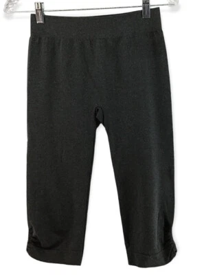 Leggings capri gris medio Jockey para mujer ocio ropa deportiva elásticos fruncidos Foto 1 de 4