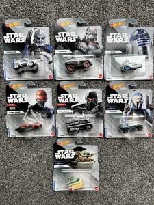 Hot Wheels Star Wars Character Cars Diecast Car 1:64 Scale 7 x cars Mattel NEW - Picture 1 of 8