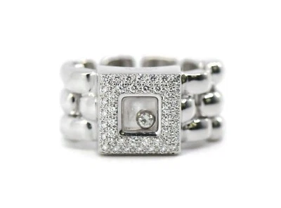 Anillo Chopard Happy Diamonds De Oro Blanco De 18K 82/2656-20 Talla 7 - Imagen 1 de 3