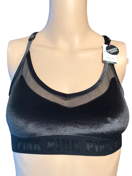 VICTORIAS SECRET PINK ULTIMATE VELVET SPORTS BRA LIGHT SUPPORT REMOVABLE PADDING - Image 1 of 1
