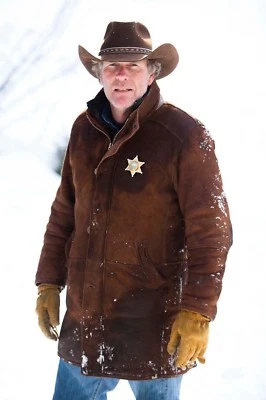 Longmire - Sheriff Walt (ROBERT TAYLOR) Brown Suede Real Leather Coat Jacket - Image 1 of 2
