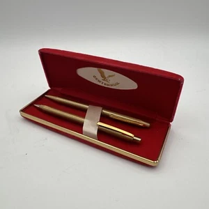 Centennial brushed gold toned vintage pencil and pen set with original box - Picture 1 of 5